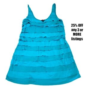 Express Size Large Vintage Ruffle Tank Tunic Layered Scoop Neck Mini Y2K